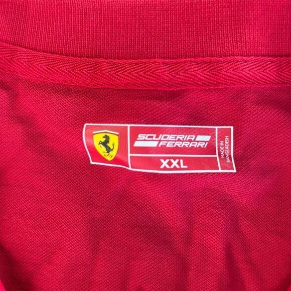 Ferrari women’s  2XL Red Polo Shirt Short Sleeve Embroidered Logo Casual - Picture 5 of 7